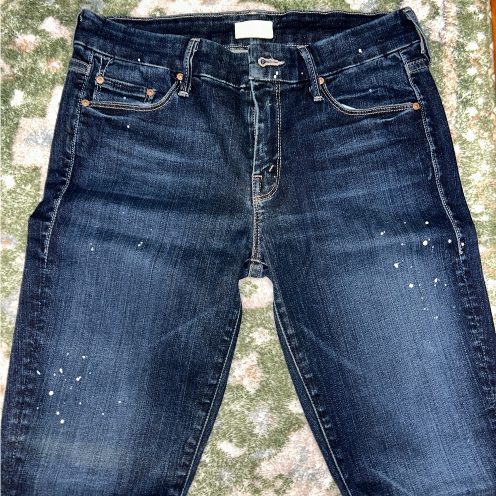 MOTHER Dark Blue Skinny Jeans